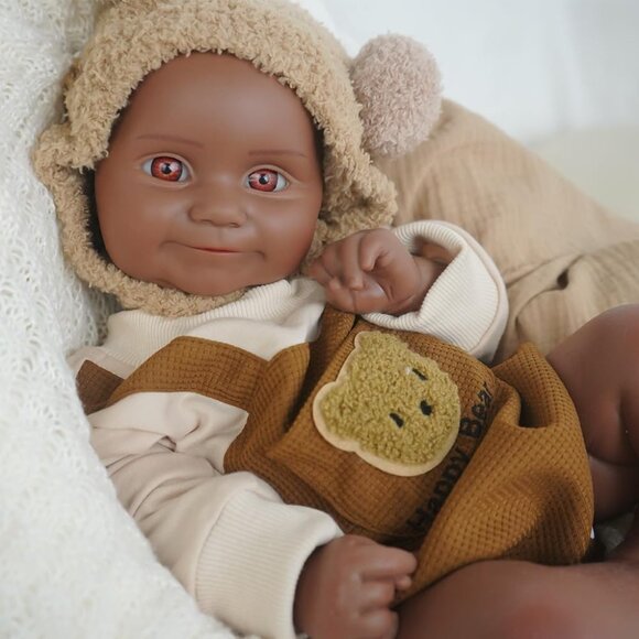 19.88inch Realistic Full Body Silicone Open Eyes Newborn Emma-tan Baby Girl - Picture 1 of 6